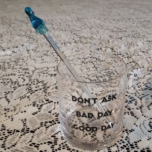 Drinking Glass with Stirrer that has measurements.